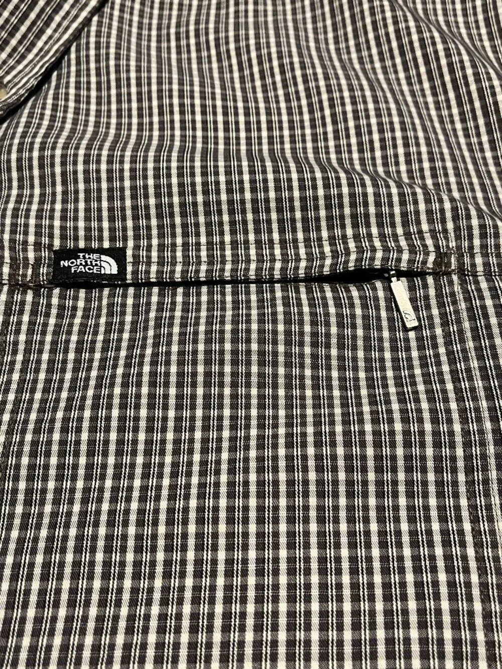 The North Face Hiking Shirt Mens 2XL Brown Plaid Roll Tab Long Sleeve Gorpcore